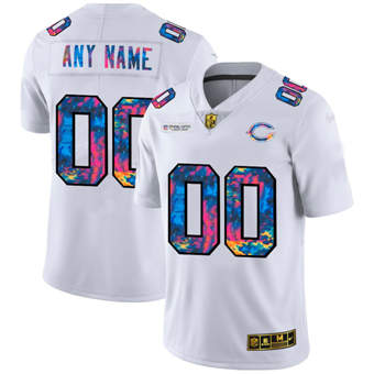 Men's Chicago Bears Customized Customized 2020 White Crucial Catch Limited Stitched NFL Jersey (Check description if you want Women or Youth size)